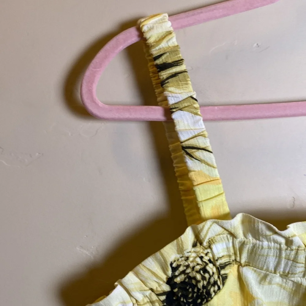 NWT H&M LARGE sunflower Yellow Crop - Picture 3 of 6